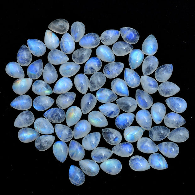 Natural Moonstone 6x4 MM Pear Cabochon Loose Gemstone