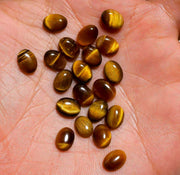 Natural Tiger's Eye 6x4 MM Round Cabochon Loose Gemstone