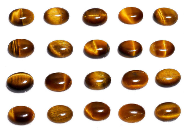 Natural Tiger's Eye 6x4 MM Round Cabochon Loose Gemstone