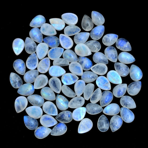 Natural Moonstone 6x4 MM Pear Cabochon Loose Gemstone