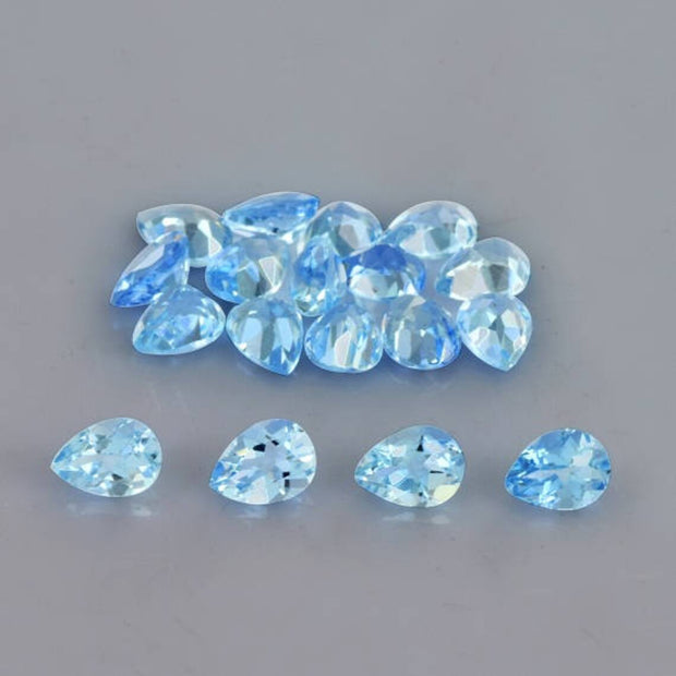 Natural Aquamarine 6x4 MM Pear Cut Loose Gemstone