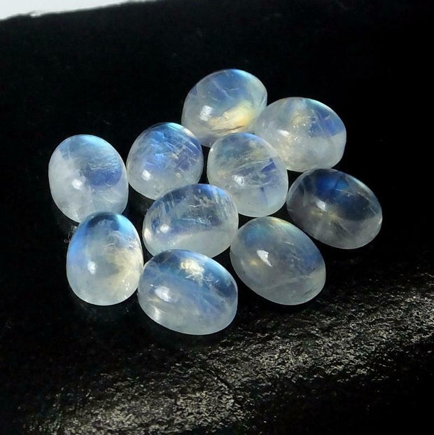Natural Moonstone 8x6 MM Oval Cabochon Loose Gemstone