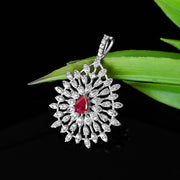 Ruby Gemstone Solid 925 Sterling Silver Pendant