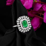 Emerald Gemstone Solid 925 Sterling Silver Ring
