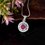Ruby Gemstone Solid 925 Sterling Silver Pendant