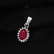 Ruby Gemstone Solid 925 Sterling Silver Pendant