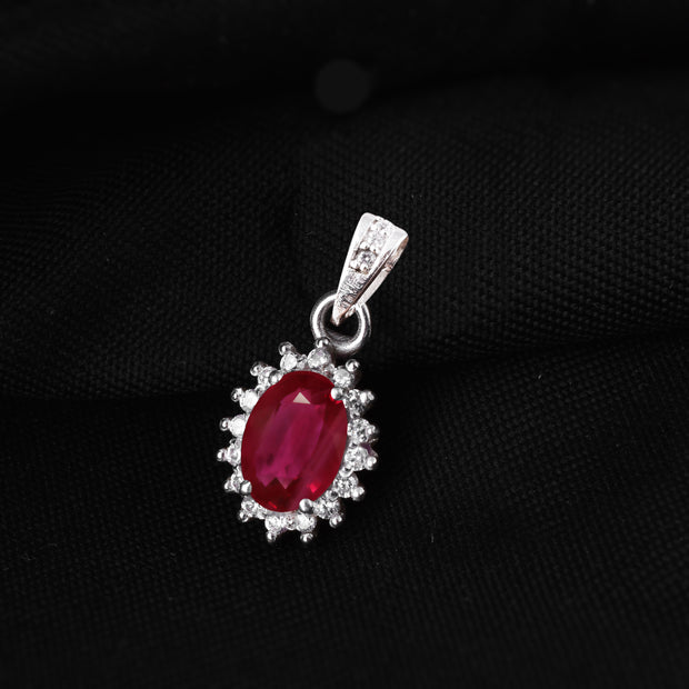 Ruby Gemstone Solid 925 Sterling Silver Pendant