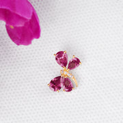 Ruby Gemstone & Diamond Solid 14k Yellow Gold Pendant