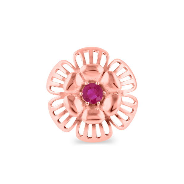 Ruby Gemstone Solid 14k Rose Gold Ring