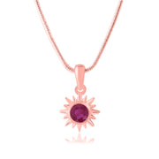 Ruby Gemstone Solid 14k Rose Gold Pendant