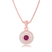 Ruby Gemstone Solid 14k Rose Gold Pendant