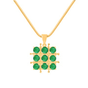 Emerald Gemstone Solid 14k Yellow Gold Pendant