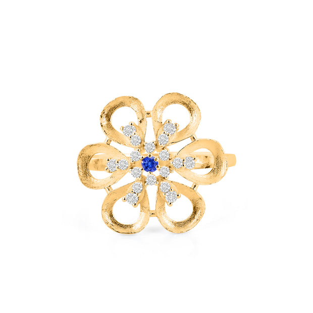 Tanzanite Gemstone & Diamond Solid 14k Yellow Gold Ring