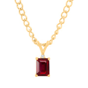 Ruby Gemstone & Diamond Solid 14k Yellow Gold Pendant