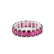 Ruby Gemstone Solid 14k White Gold Ring