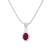 Ruby Gemstone Solid 925 Sterling Silver Pendant