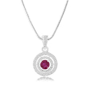 Ruby Gemstone Solid 925 Sterling Silver Pendant