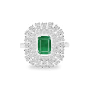 Emerald Gemstone Solid 925 Sterling Silver Ring