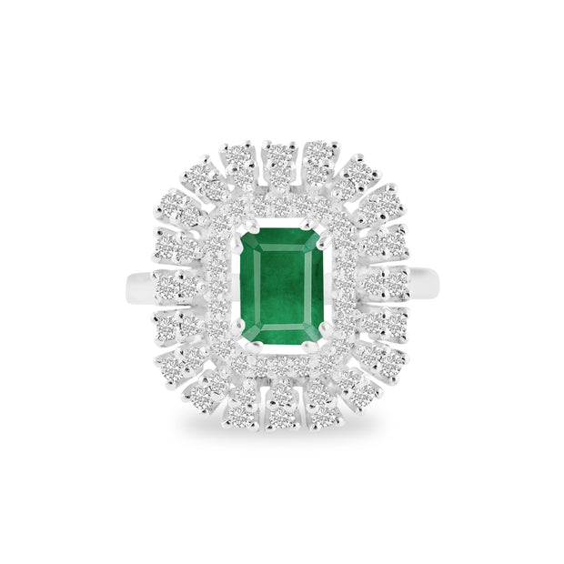Emerald Gemstone Solid 925 Sterling Silver Ring