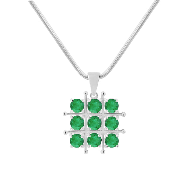 Emerald Gemstone Solid 925 Sterling Silver Pendant