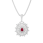 Ruby Gemstone Solid 925 Sterling Silver Pendant