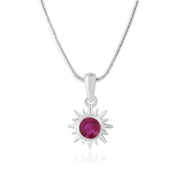 Ruby Gemstone Solid 925 Sterling Silver Pendant
