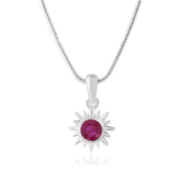 Ruby Gemstone Solid 925 Sterling Silver Pendant