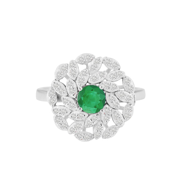 Emerald Gemstone Solid 925 Sterling Silver Ring