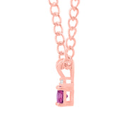 Ruby Gemstone & Diamond Solid 14k Rose Gold Pendant