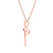 Ruby Gemstone Solid 14k Rose Gold Lord Ganesha Pendant
