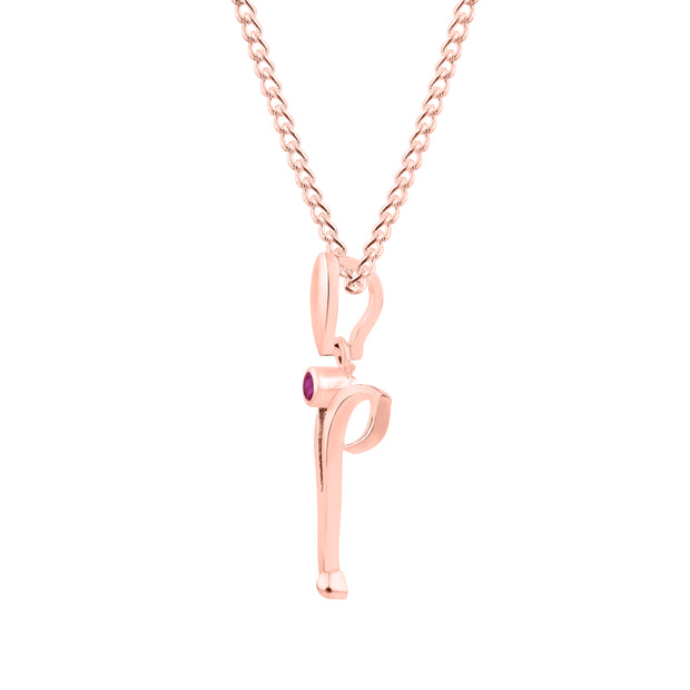 Ruby Gemstone Solid 14k Rose Gold Lord Ganesha Pendant