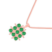 Emerald Gemstone Solid 14k Rose Gold Pendant