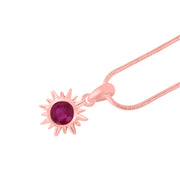 Ruby Gemstone Solid 14k Rose Gold Pendant