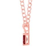 Ruby Gemstone & Diamond Solid 14k Rose Gold Pendant
