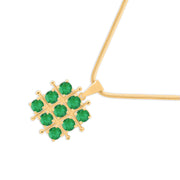 Emerald Gemstone Solid 14k Yellow Gold Pendant