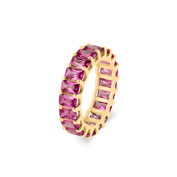 Ruby Gemstone Solid 14k Yellow Gold Ring