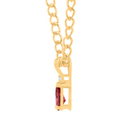Ruby Gemstone & Diamond Solid 14k Yellow Gold Pendant