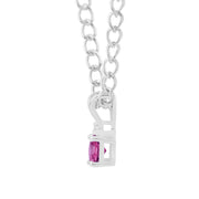 Ruby Gemstone & Diamond Solid 925 Sterling Silver Pendant