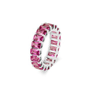 Ruby Gemstone Solid 14k White Gold Ring