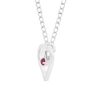 Ruby Gemstone Solid 925 Sterling Silver Heart Pendant