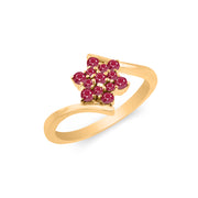 Ruby Gemstone Solid 14k Yellow Gold Ring