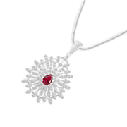 Ruby Gemstone Solid 925 Sterling Silver Pendant