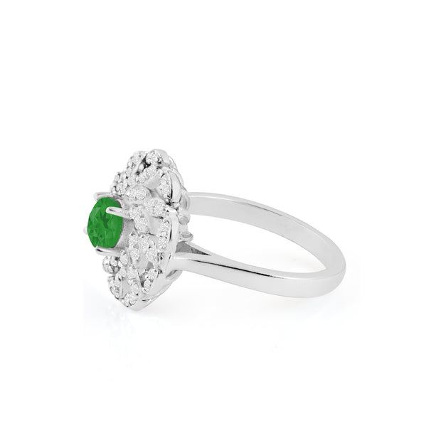 Emerald Gemstone Solid 925 Sterling Silver Ring