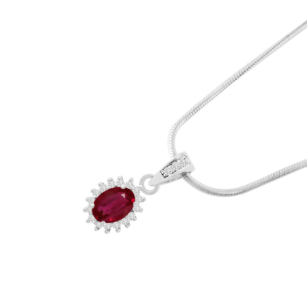 Ruby Gemstone Solid 925 Sterling Silver Pendant