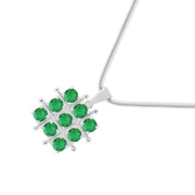 Emerald Gemstone Solid 925 Sterling Silver Pendant