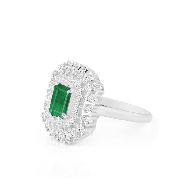Emerald Gemstone Solid 925 Sterling Silver Ring