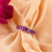 Ruby Gemstone Solid 14k White Gold Ring