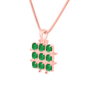 Emerald Gemstone Solid 14k Rose Gold Pendant