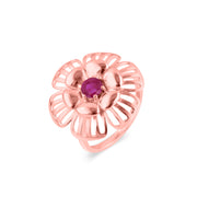 Ruby Gemstone Solid 14k Rose Gold Ring