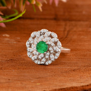 Emerald Gemstone Solid 925 Sterling Silver Ring